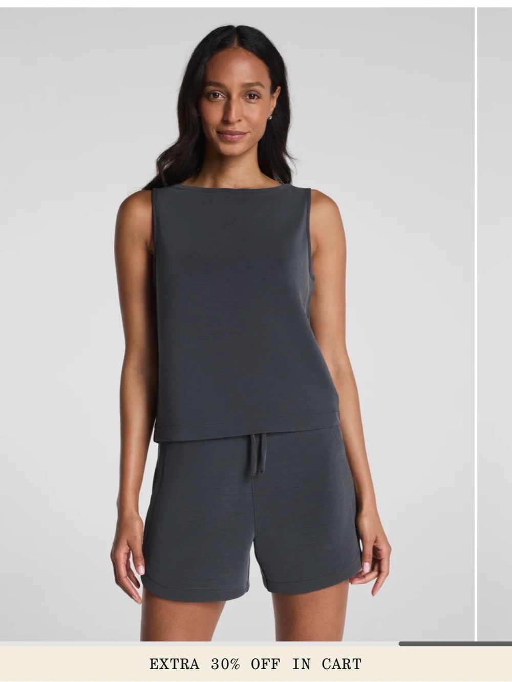 SPANX AirEssentials Boatneck Tank Top in Charcoal Gray